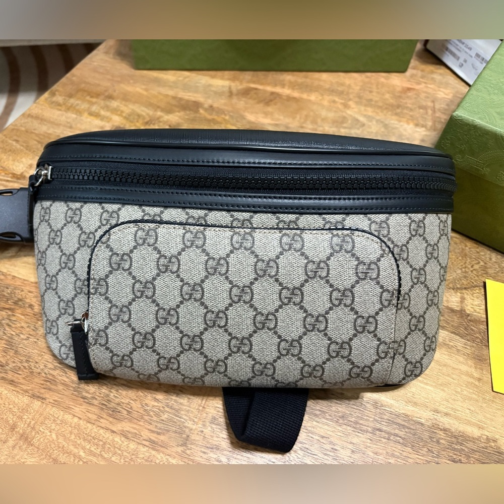 New Gucci Large Coated Canvas Logo Monogram Belt Bag Fanny Bum Bag Crossbody
